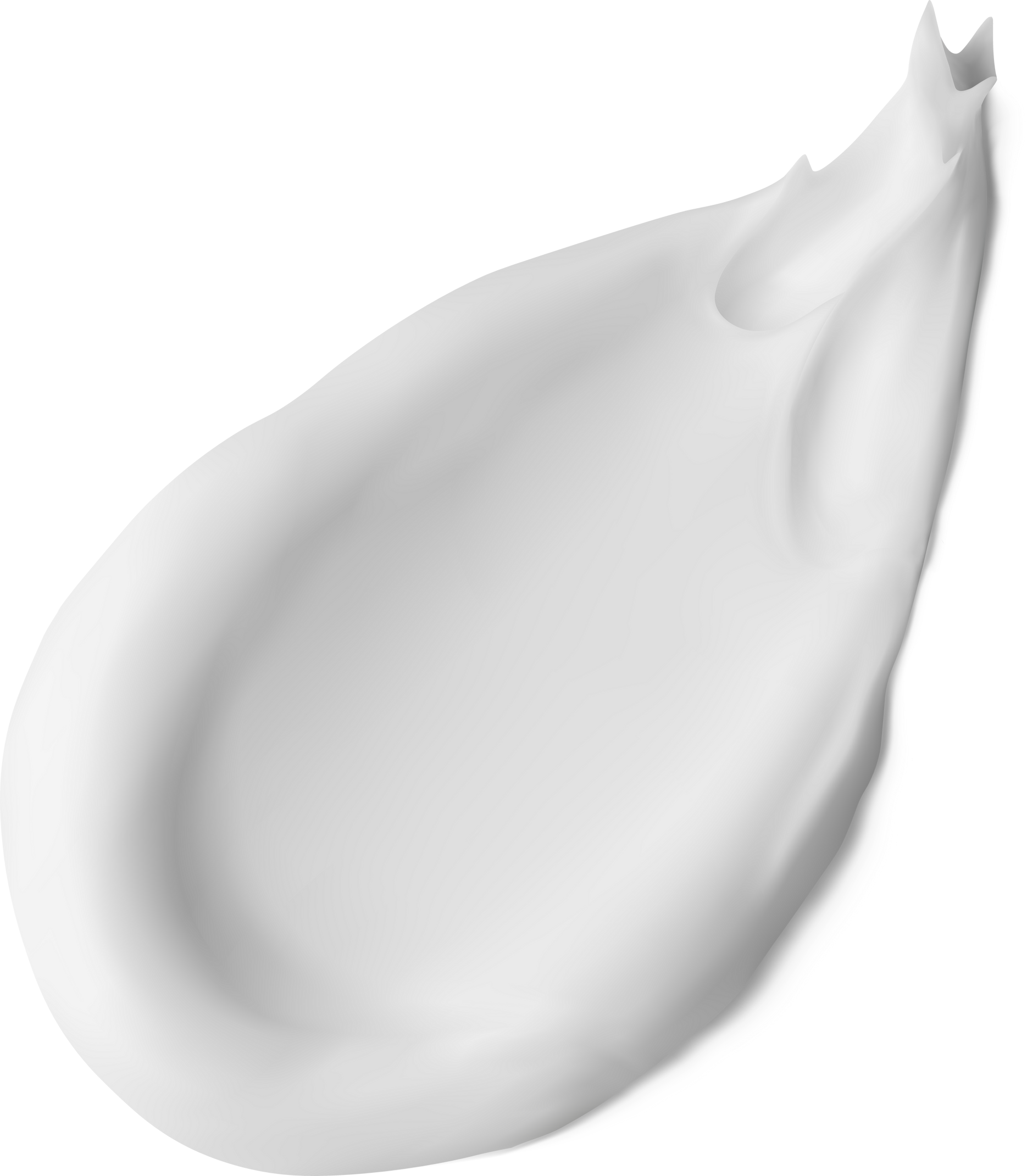 White cream smear realistic isolated